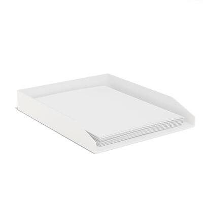 Alt View 1. TRU RED - Front Load Stackable Plastic Letter Tray - White.