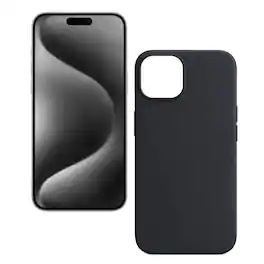 Qixxronics - Phone Cover for iPhone 15 Pro Silicone Case Shockproof Slim Design Phone Case Cover - Black