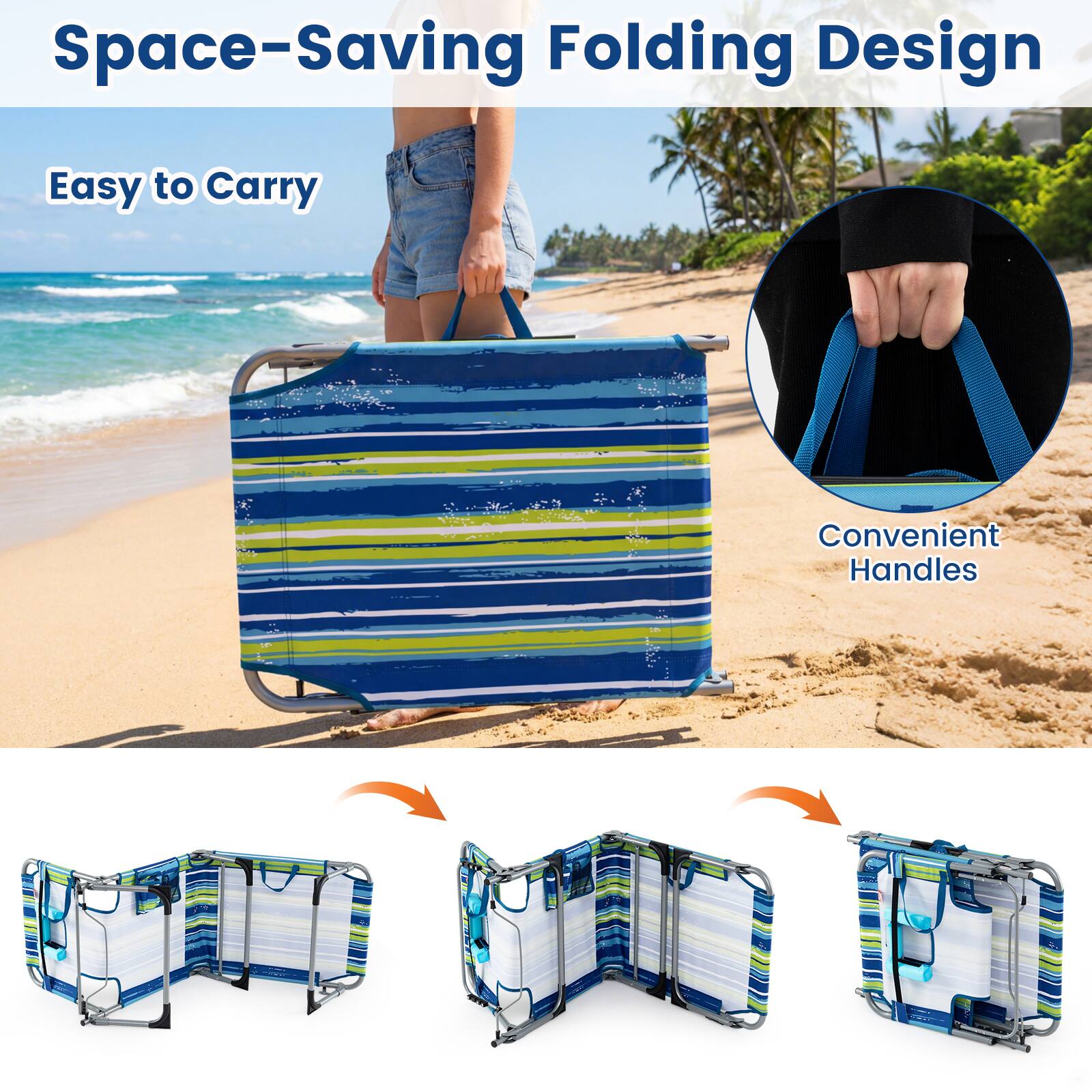 Space-Saving Folding Design  
Easy to Carry  
Convenient Handles