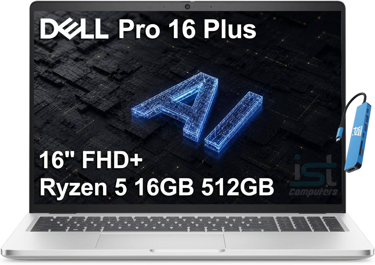DELL Pro 16 Plus 16" FHD+ AI Ryzen 5 16GB 512GB
