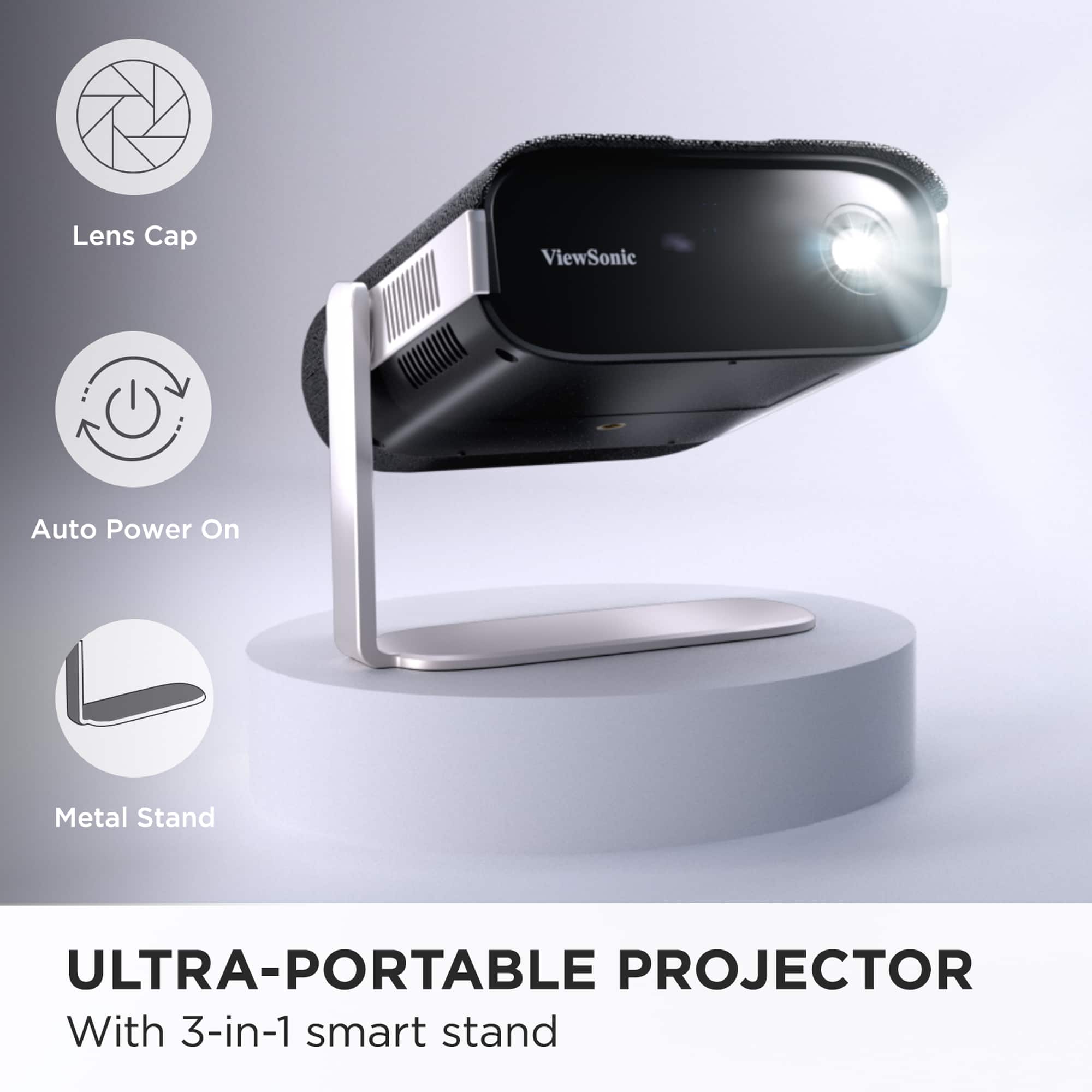 ViewSonic M1X Portable LED Projector with Smart Stand, Harman