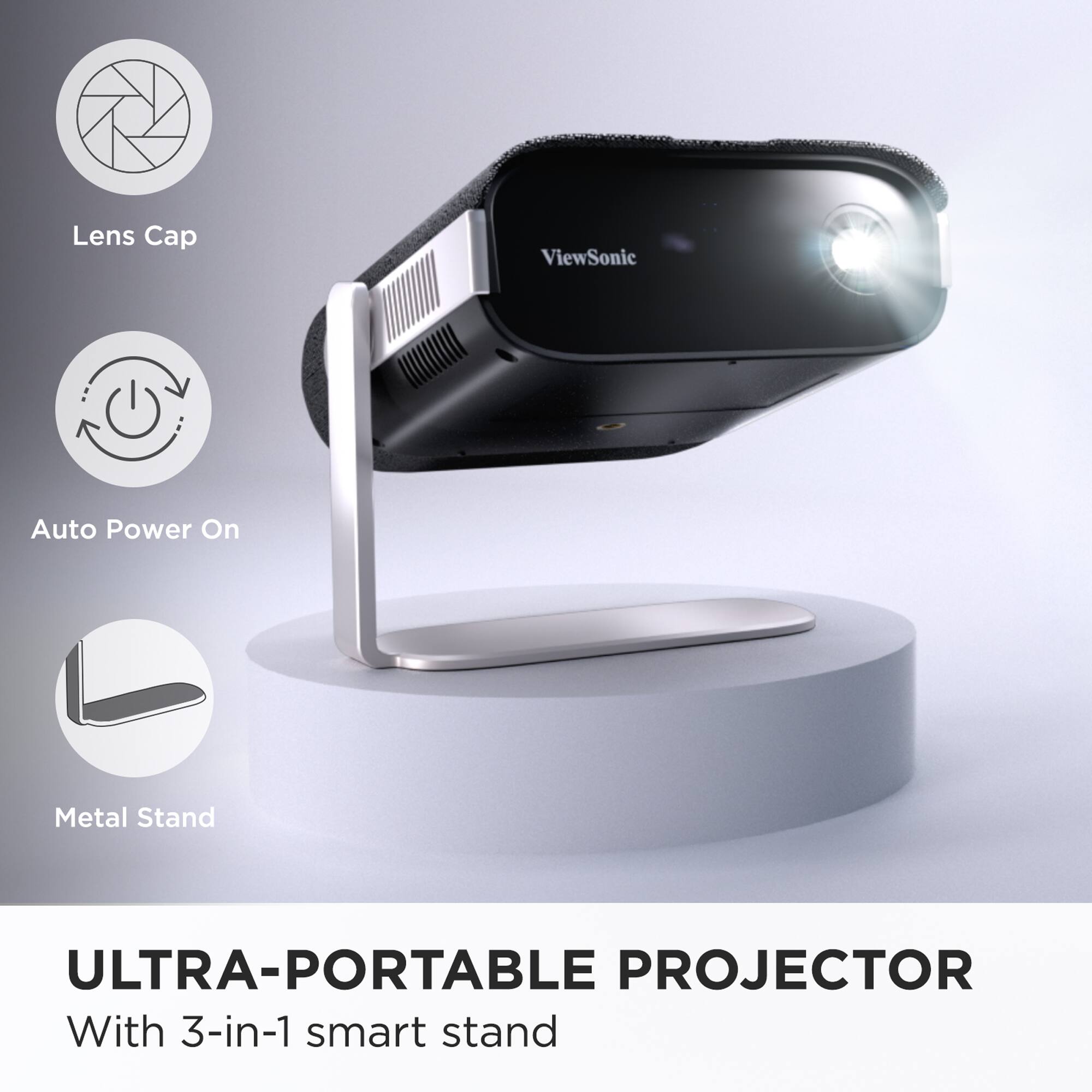 Ultra-Portable Projector with 3-in-1 Smart Stand