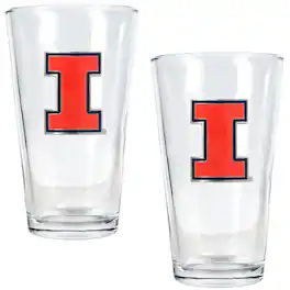 Great American Products - Illinois Fighting Illini 16oz. Pint Glass Set - Multicolor