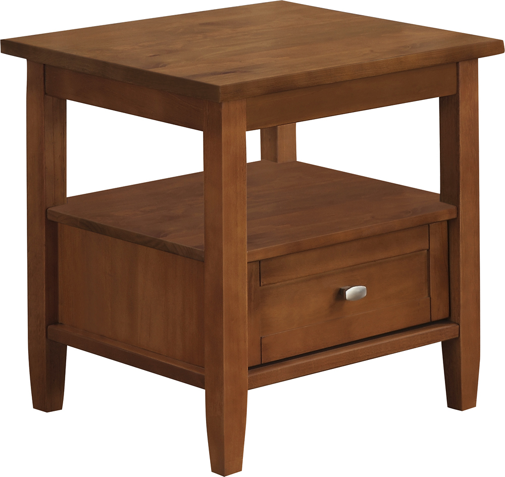 Angle View: Simpli Home - Warm Shaker Collection End Table - Honey Brown