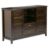 Simpli Home - Burlington TV Cabinet for Most TVs Up to 60" - Brown - Front_Zoom