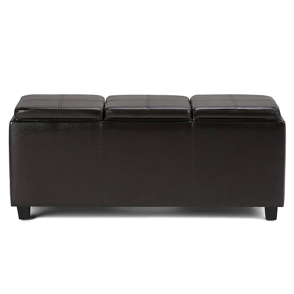 Angle. Simpli Home - Avalon Rectangular Ottoman With Inner Storage - Tanner's Brown.
