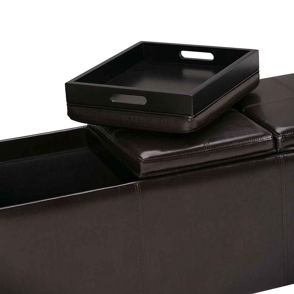 Alt View 12. Simpli Home - Avalon Rectangular Ottoman With Inner Storage - Tanner's Brown.