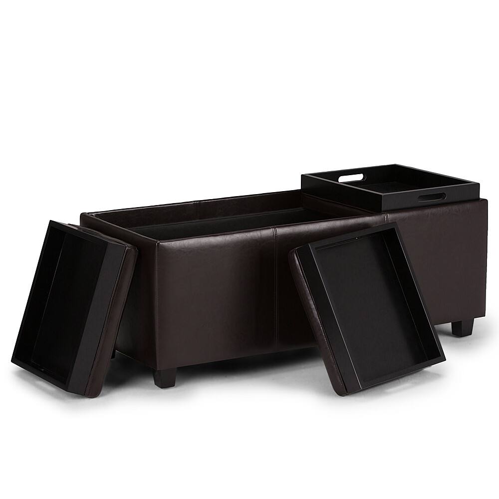 Alt View 13. Simpli Home - Avalon Rectangular Ottoman With Inner Storage - Tanner's Brown.