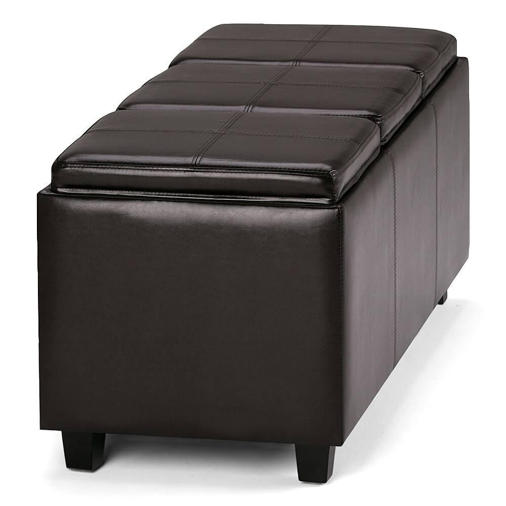 Alt View 14. Simpli Home - Avalon Rectangular Ottoman With Inner Storage - Tanner's Brown.