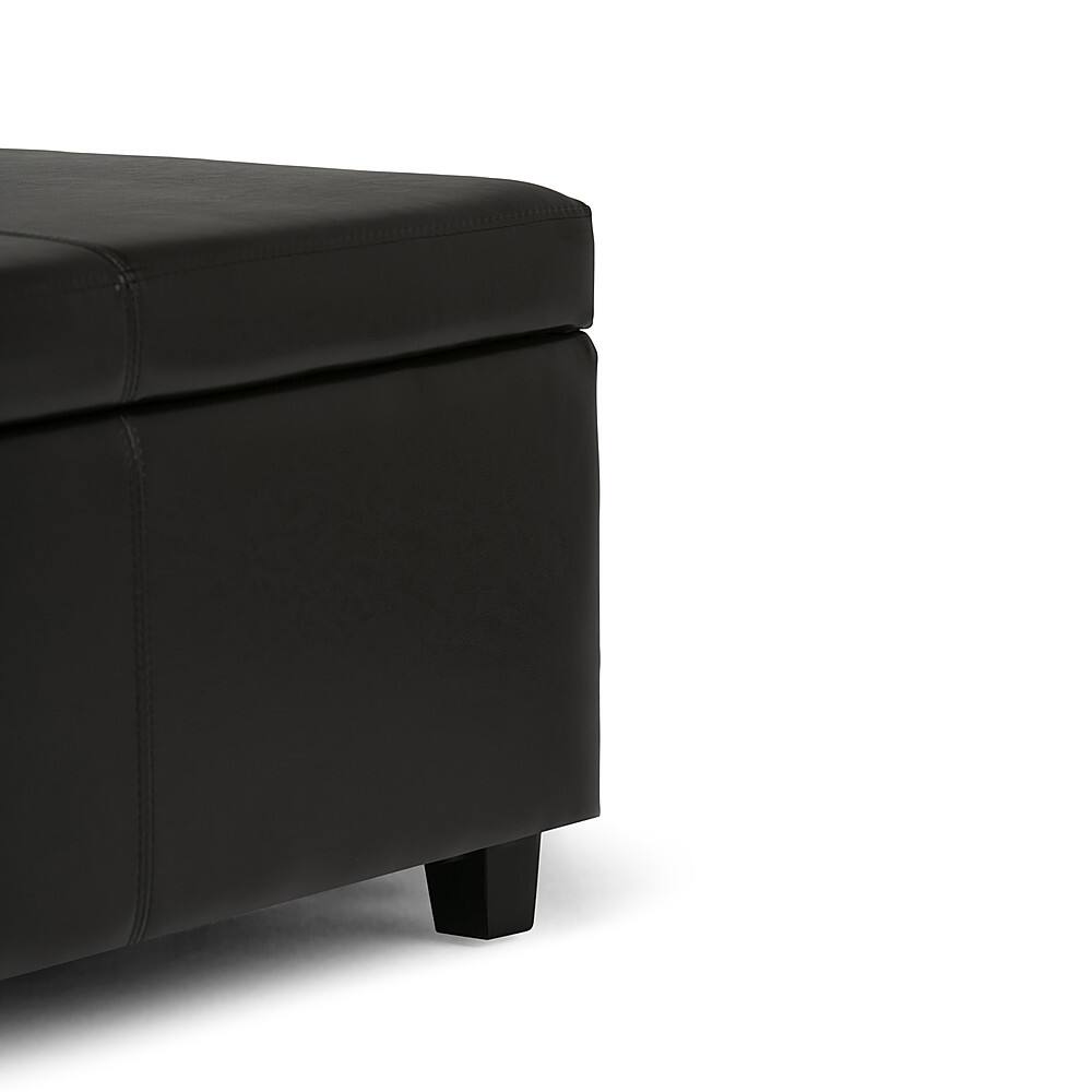 Alt View 15. Simpli Home - Avalon Rectangular Polyurethane Faux Leather Ottoman With Inner Storage - Tanner's Brown.