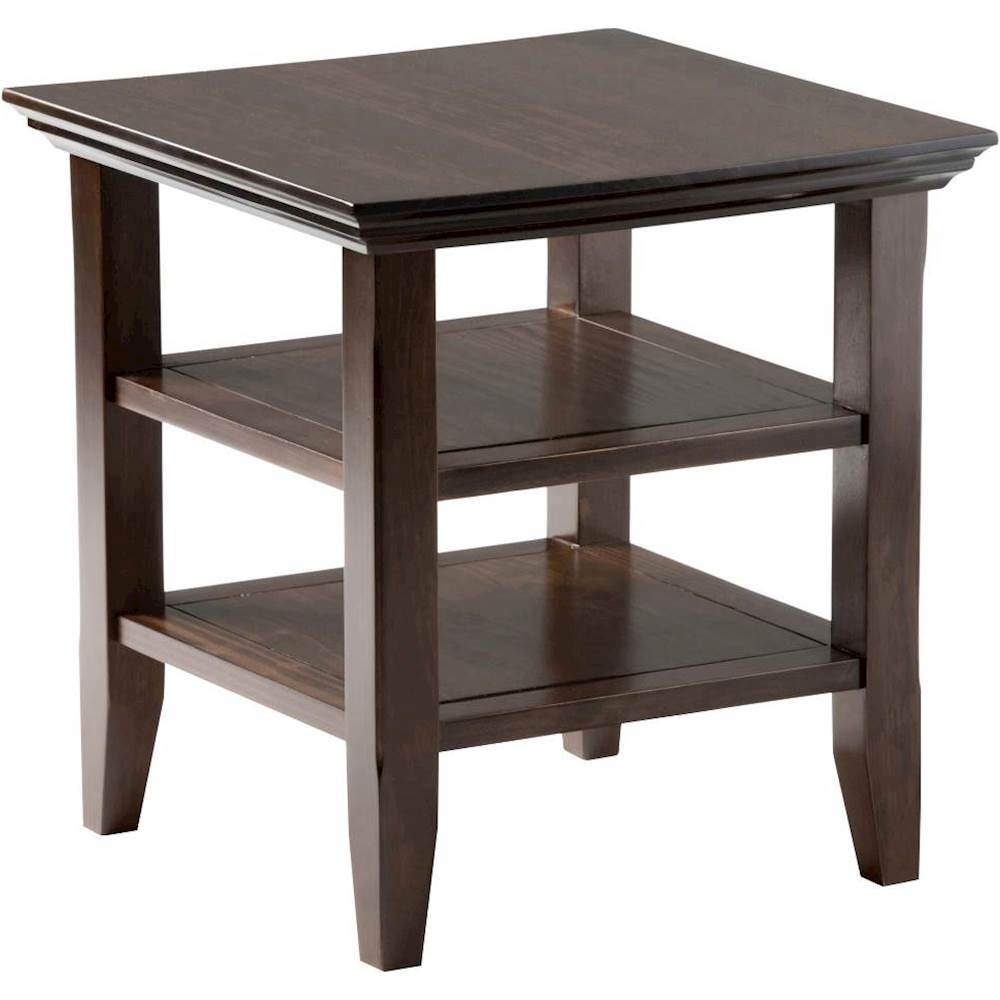 Angle View: Simpli Home - Acadian Square Solid Wood End Table - Tobacco Brown