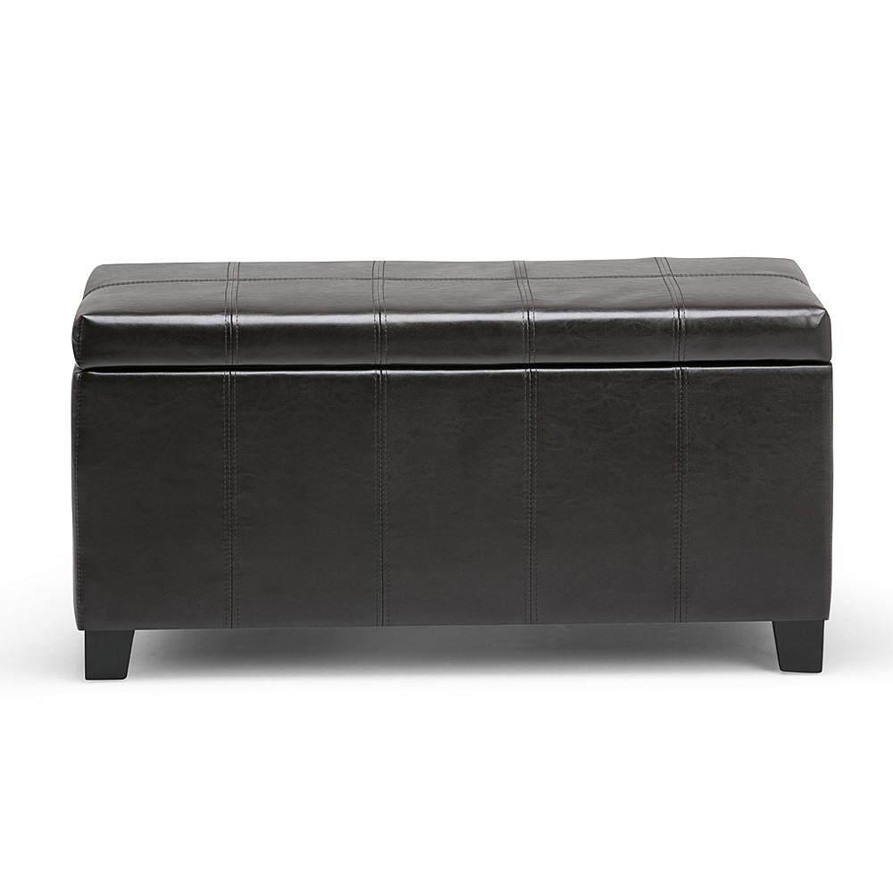 Angle View: Simpli Home - Dover Rectangular Ottoman With Inner Storage - Tanned Brown