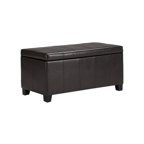 Simpli Home - Dover Rectangular Ottoman With Inner Storage - Tanned Brown