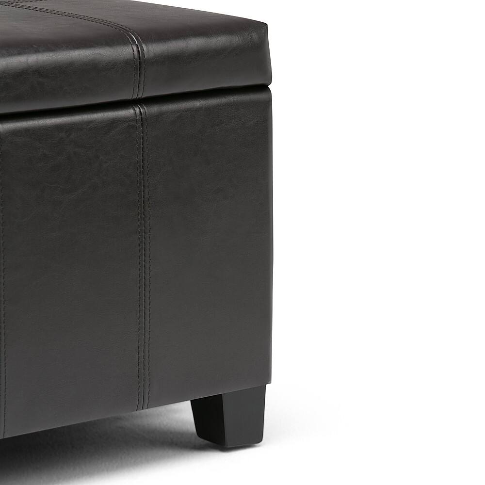 Alt View 16. Simpli Home - Dover Rectangular Ottoman With Inner Storage - Tanned Brown.