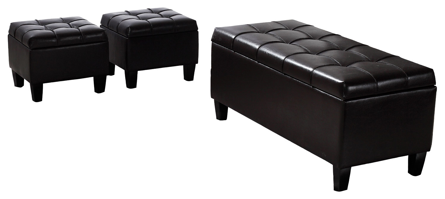 Simpli Home - Dover Collection Storage Ottoman Set (3-Piece) - Brown was $281.99 now $223.99 (21.0% off)
