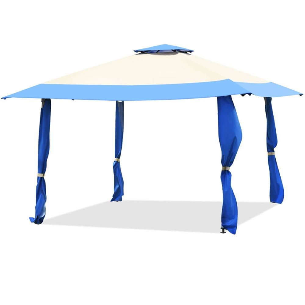 Angle. Kadyn - 13ft x 13ft Blue Pop Up Outdoor Canopy, Waterproof.