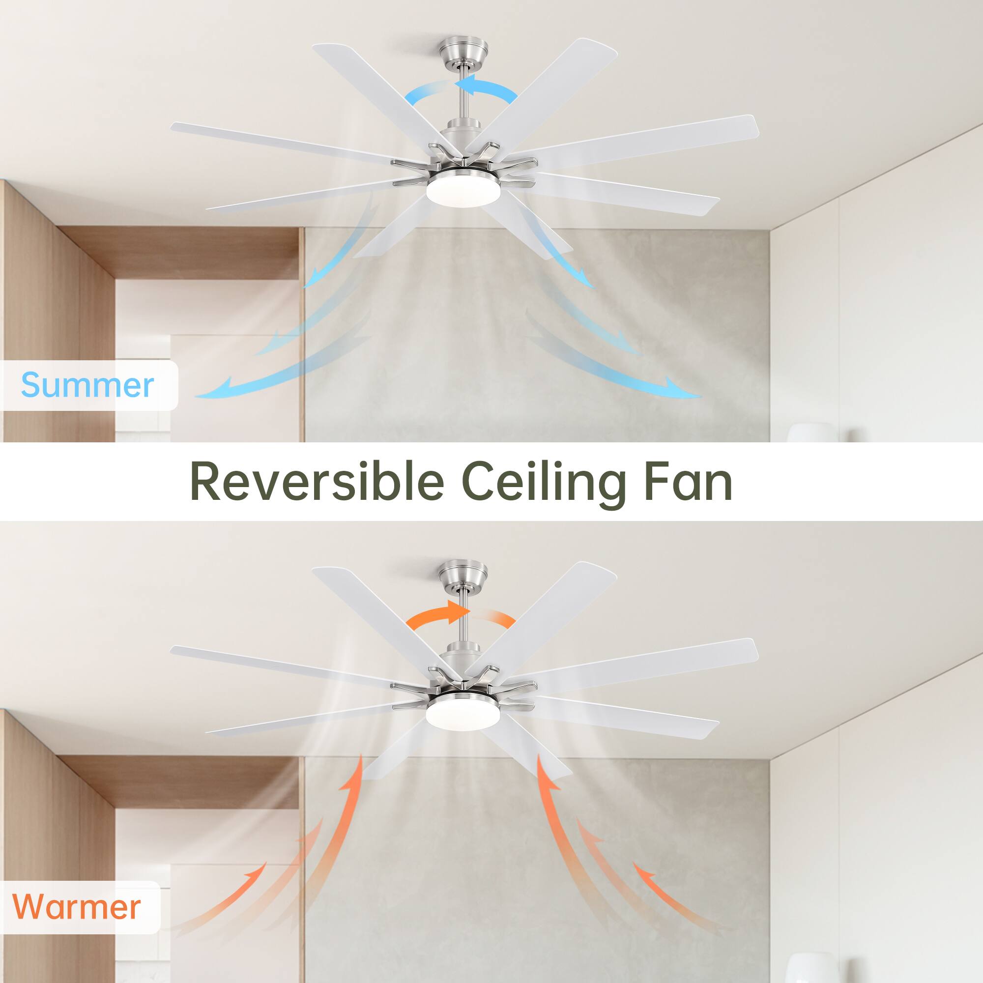 Summer Reversible Ceiling Fan  
Warmer Reversible Ceiling Fan