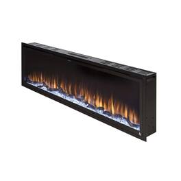 Touchstone Home Products - 60 in. Wall Mounted Recessed Sideline Elite Smart Electric Fireplace 1500W - Black
