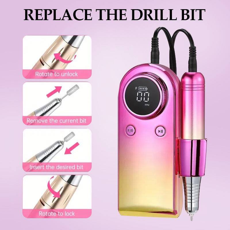REPLACE THE DRILL BIT

Rotate to unlock

Remove the current bit

Insert the desired bit

Rotate to lock