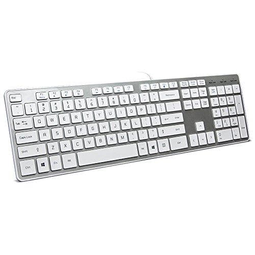 Cozy Serene - Wired Usb Comfortable Quiet Chocolate Keys Durable Ultra-slim Computer Keyboard For Pc Windows 11/10/8/7/xp/vista - Silver
