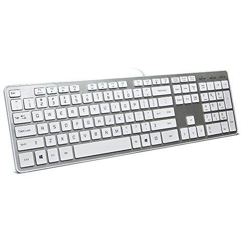 Cozy Serene - Wired Usb Comfortable Quiet Chocolate Keys Durable Ultra-slim Computer Keyboard For Pc Windows 11/10/8/7/xp/vista - Silver