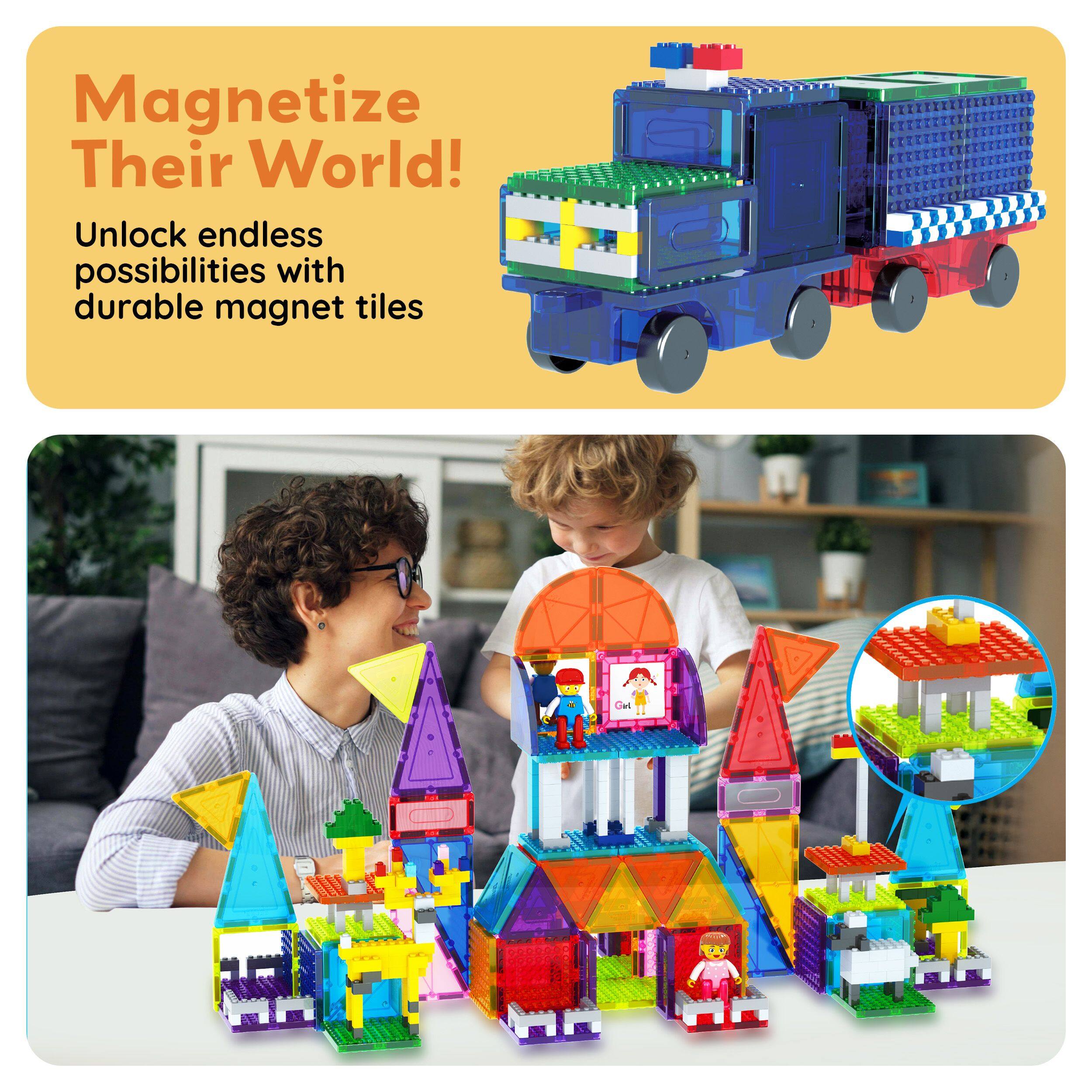 Magnetize Their World!  
Unlock endless possibilities with durable magnet tiles
