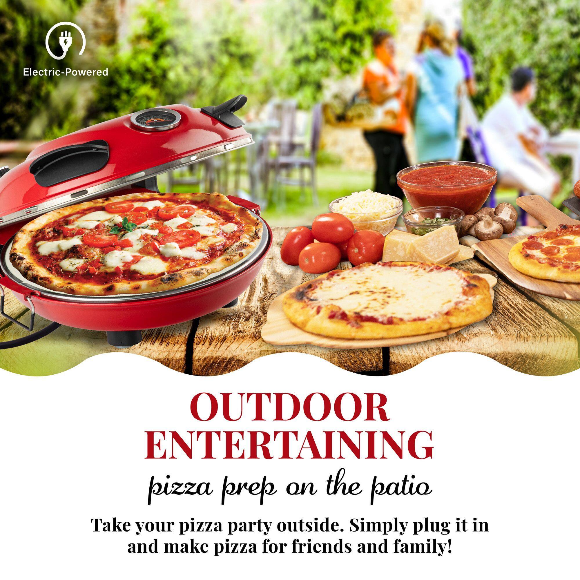 Electric-Powered
OUTDOOR ENTERTAINING
pizza prep on the patio
Take your pizza party outside. Simply plug it in and make pizza for friends and family!
