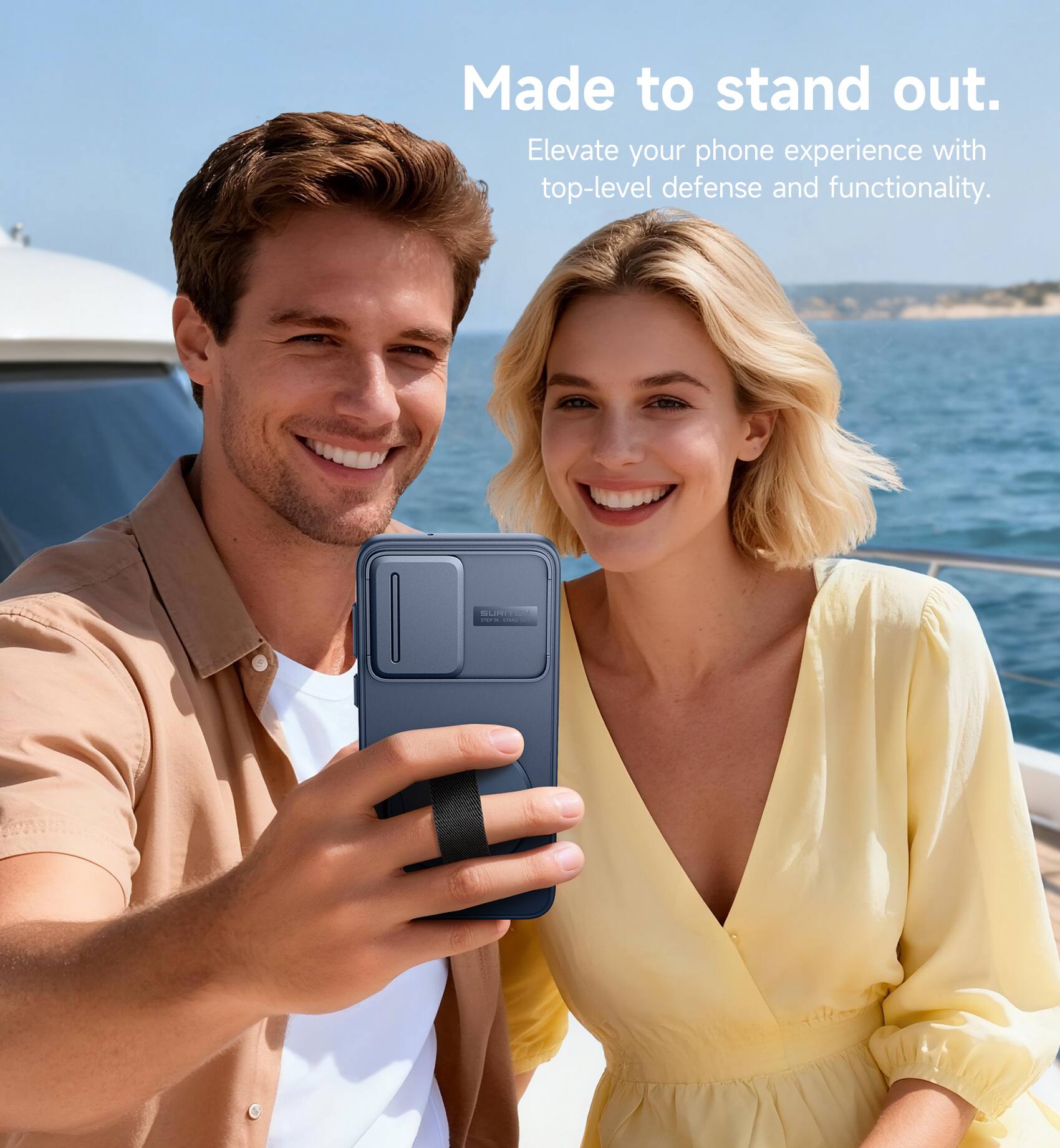 Made to stand out.  
Elevate your phone experience with top-level defense and functionality.