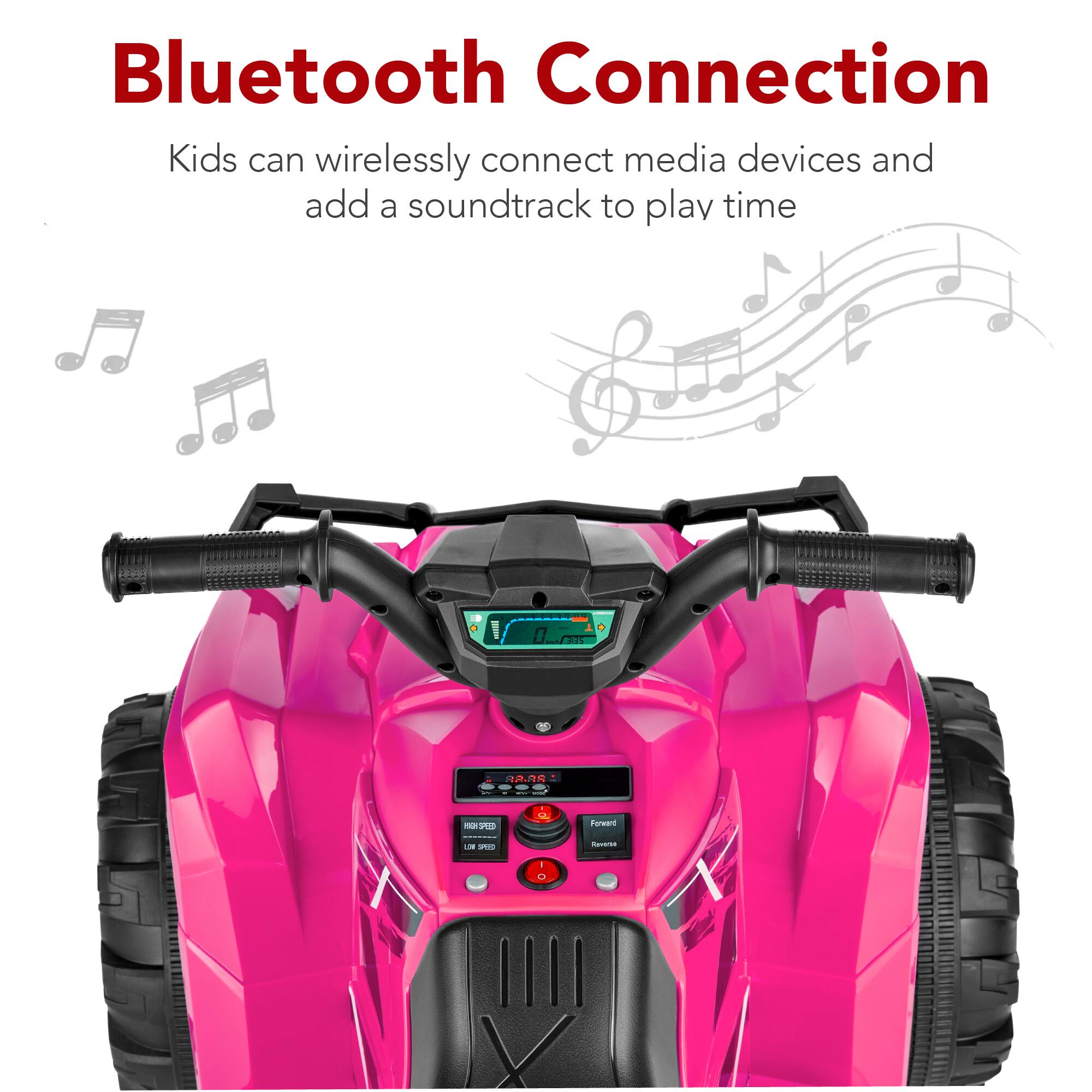 Bluetooth Connection: Kids can wirelessly connect media devices and add a soundtrack to play time.