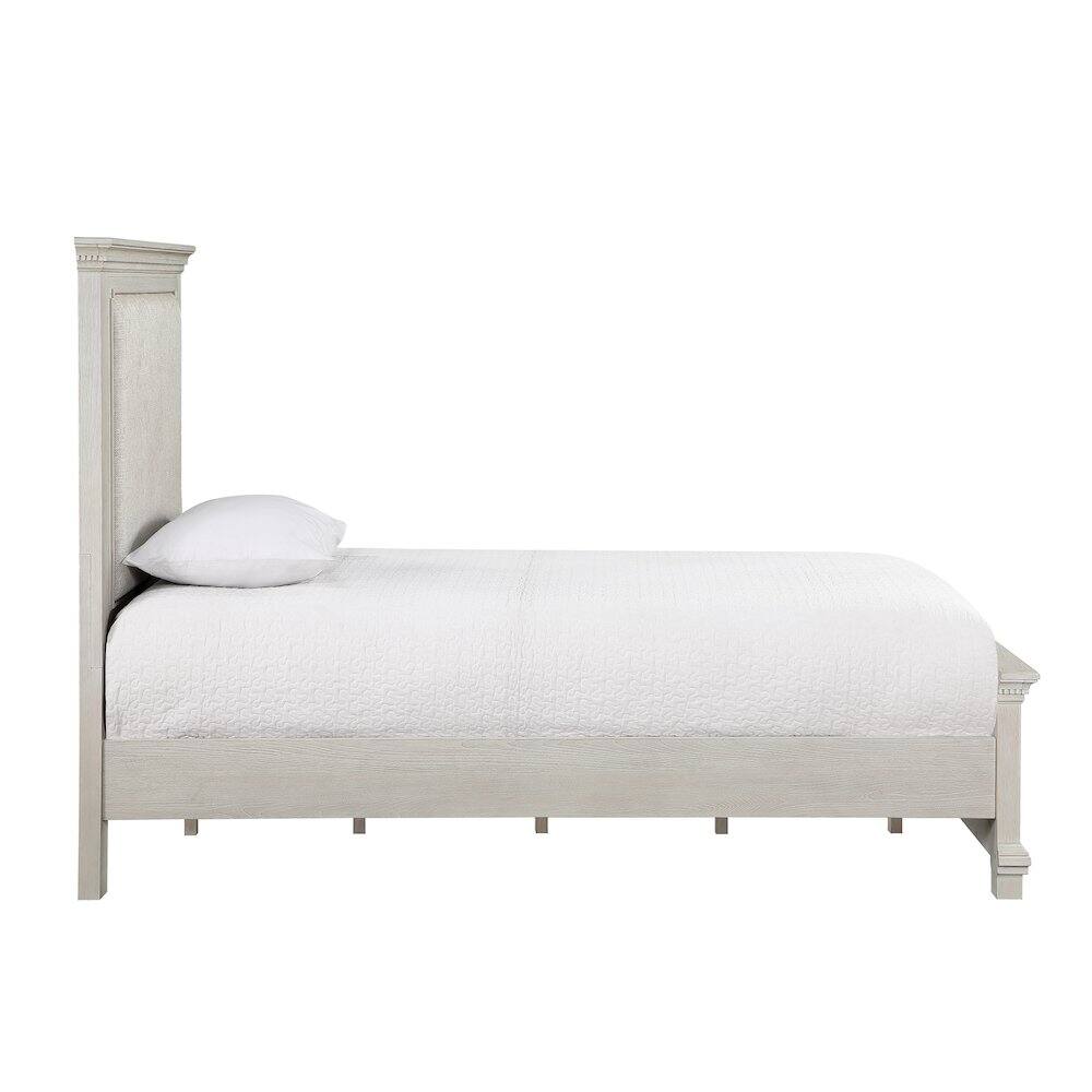 Left. New Classic Furniture - Silver Sands Wood Twin Size Panel Bed in Gray - Gray.