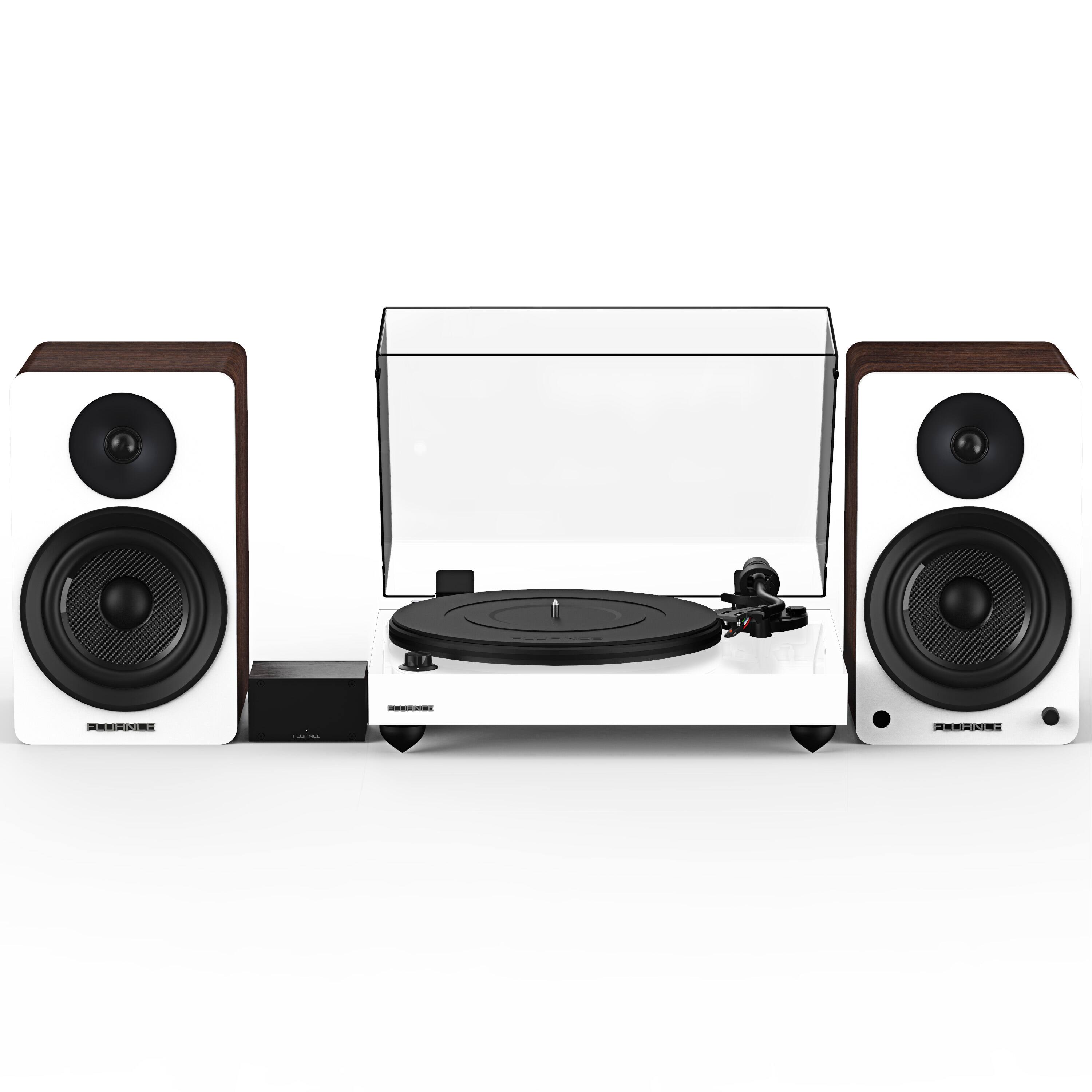 Fluance - RT82 Reference High Fidelity Vinyl Turntable, PA10 Phono Preamp and Ai61 Powered 6.5" Stereo Bookshelf Speakers - Piano White