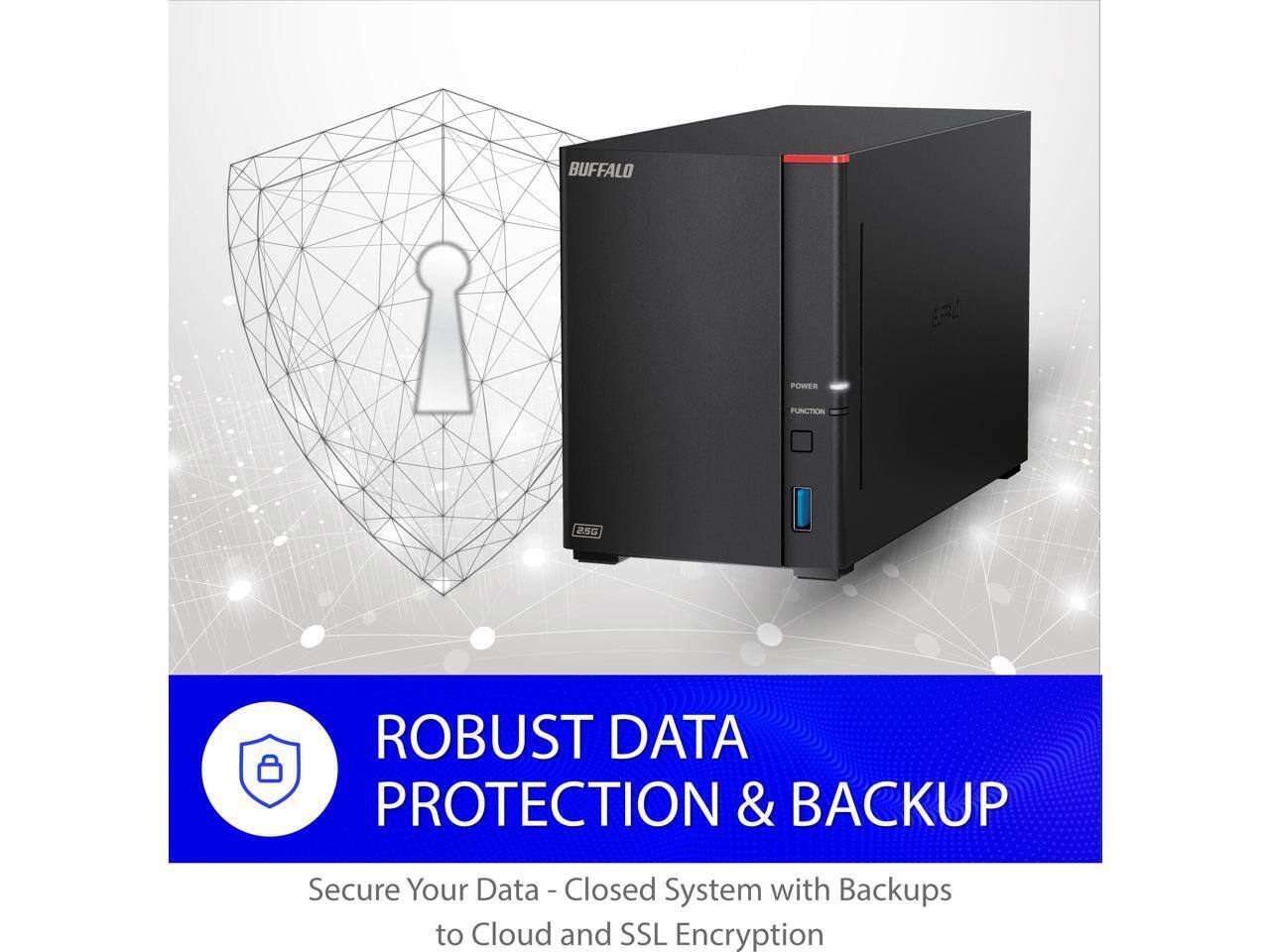 BUFFALO POWER FUNCTION EL a5G ROBUST DATA PROTECTION & BACKUP  
Secure Your Data - Closed System with Backups to Cloud and SSL Encryption