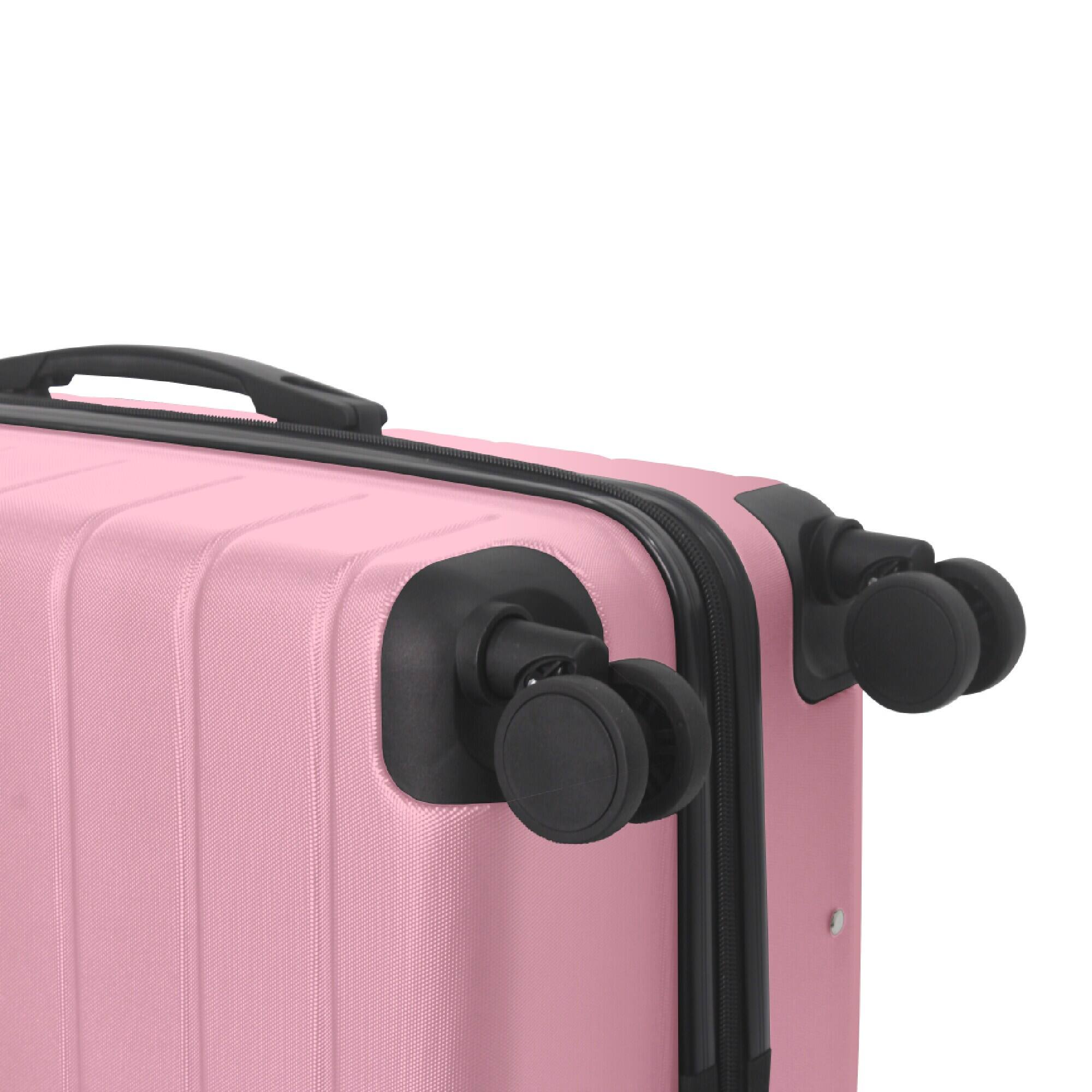 Alt View 9. Bestier - 3-Piece ABS Hardshell Luggage Set (20”/24”/28”) with TSA Lock, Spinner Wheels & Lightweight Design - Sakura Pink.
