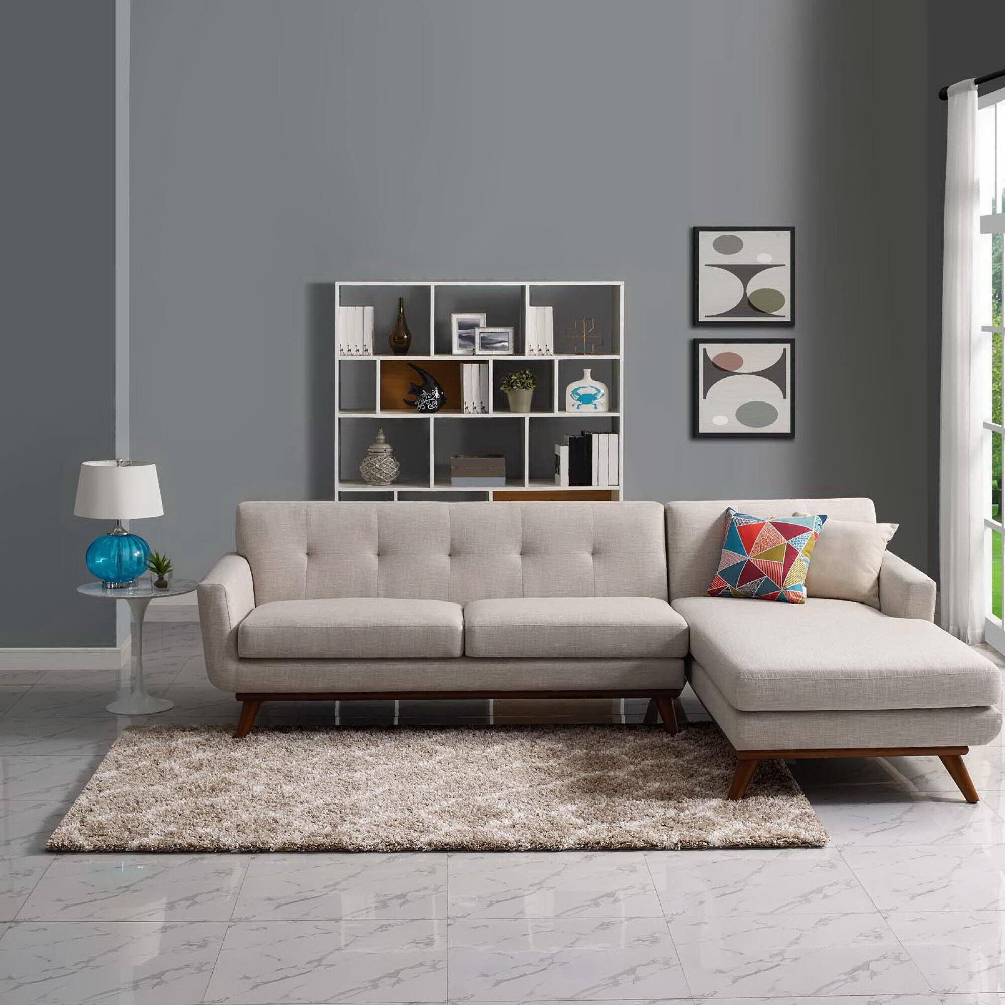Left. Modway - Solvea Moroccan Trellis Shag Area Rug - Beige and Ivory.