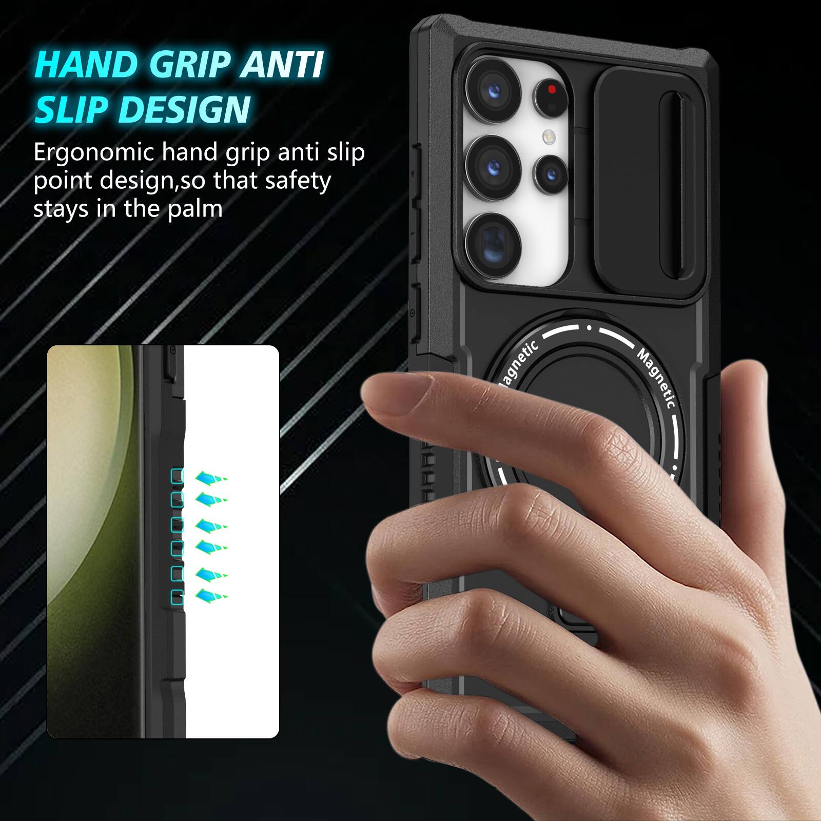 HAND GRIP ANTI SLIP DESIGN

Ergonomic hand grip anti slip point design, so that safety stays in the palm

CCOBOE Magnetic