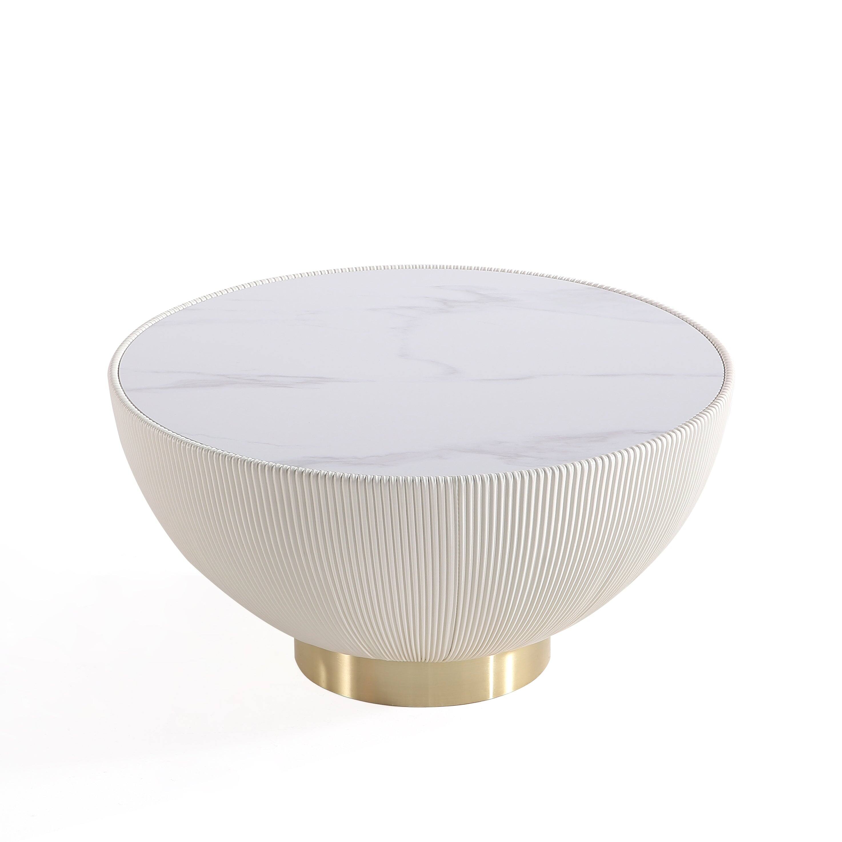 Alt View 4. Manhattan Comfort - Anderson Modern Sintered Stone Top Upholstered Coffee Table - Cream.