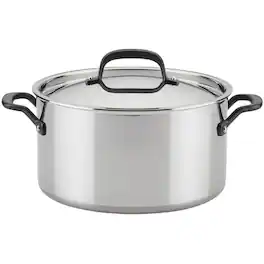 KitchenAid - 30002 5-Ply Clad Stockpot with Lid, 8-Quart, Polished - Stainless Steel