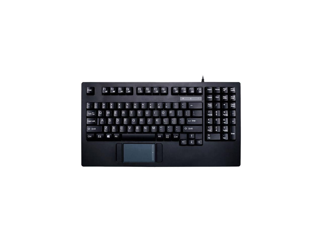 Adesso - Easytouch Usb Compact Keyboard With Glide Point Touchpad , Fits In 19 1 - Black
