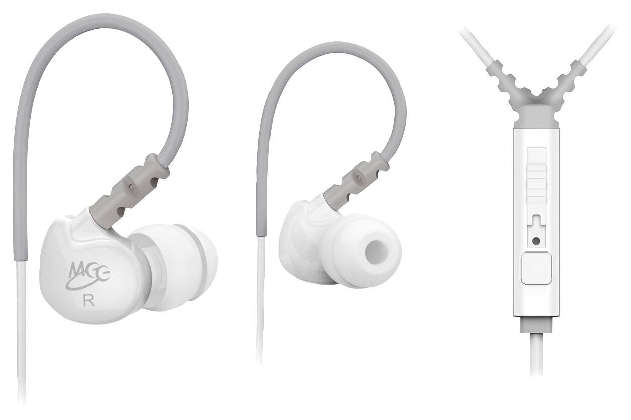 Front. MEE audio - Sport-Fi Earbud Headphones - White.