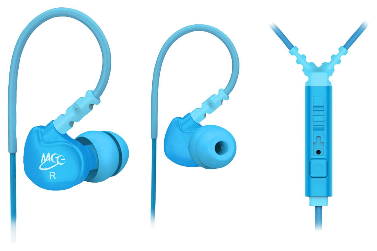 Front. MEE audio - Sport-Fi Earbud Headphones - Teal.