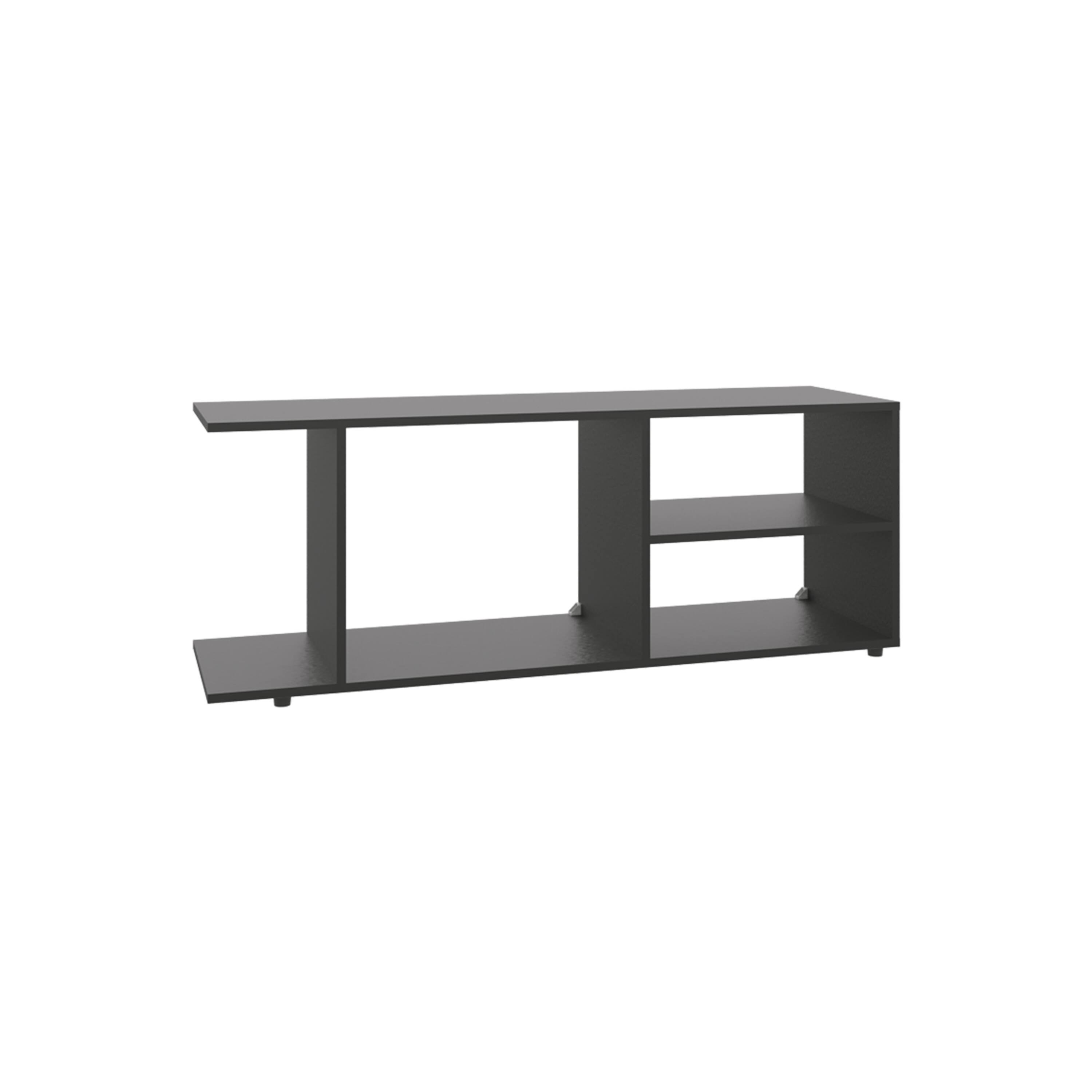 Back. Spaco - Spaco Low Profile Entertainment Center for 65 Inch TVs, 4 Open Shelves, TV Stand, Sturdy 4 Legs, for Living Room - Black.