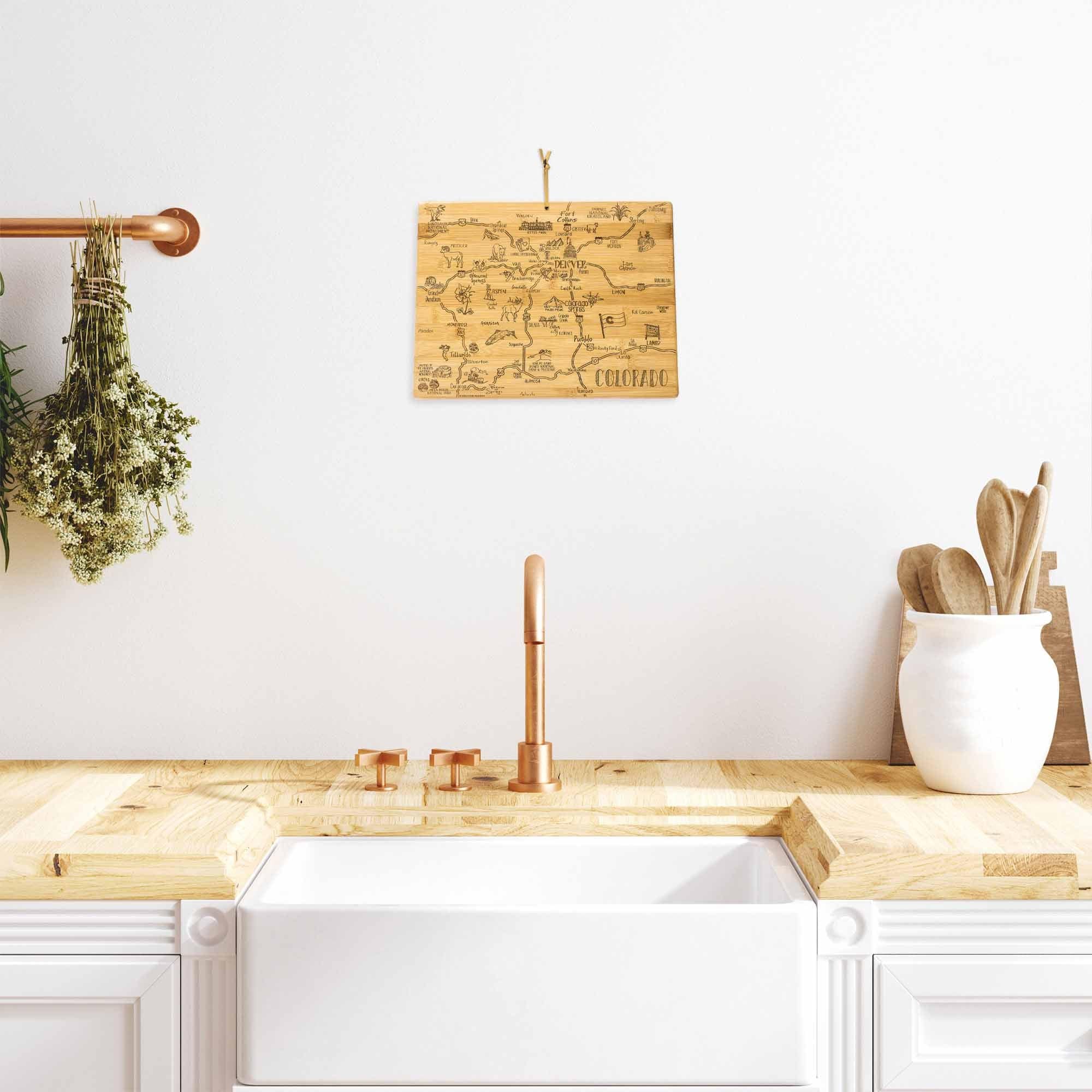 Left. Totally Bamboo - Destination Colorado Cutting Board, 14-1/2" x 10-3/4".