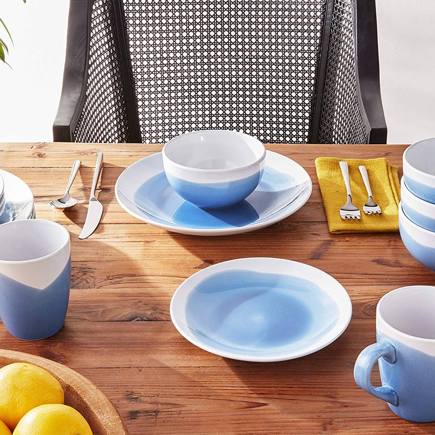 Alt View 1. American Atelier - Oasis Blue 16-Piece Dinner Set - Blue.