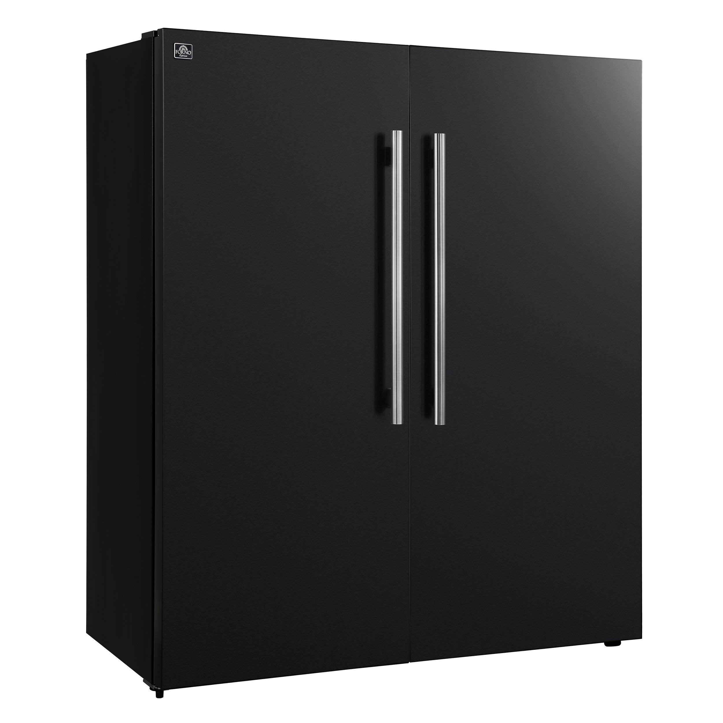 Alt View 3. Forno Appliances - Maderno 27.2 Cu. Ft. Side-by-Side Convertible Refrigerator with Decorative Grill Trim - Black.
