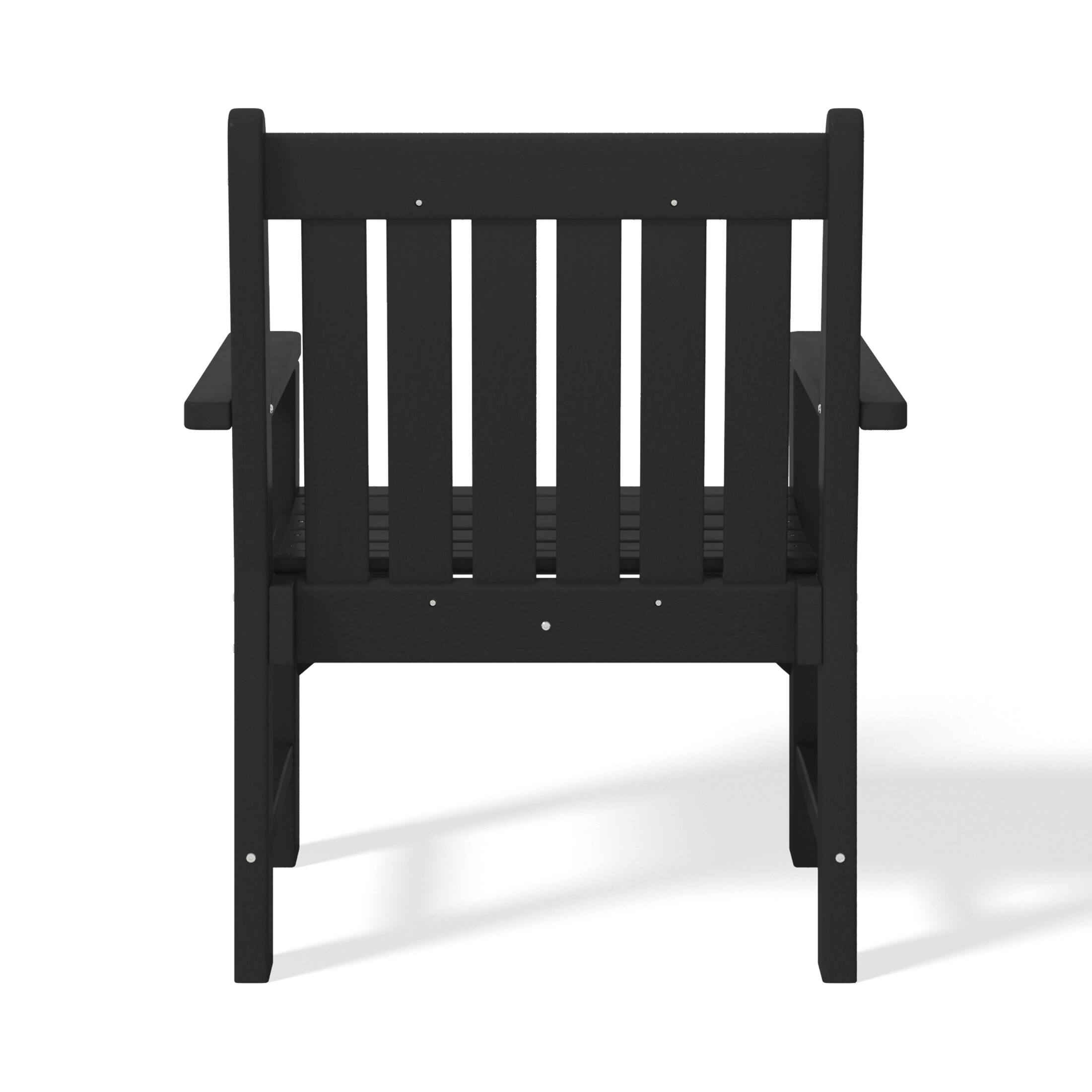Alt View 3. WestinTrends - WestinTrends Malibu Outdoor Patio HDPE Adirondack Dining Arm Chairs (Set of 2) - Black.