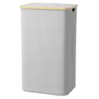 Front. Tooloton - Large Laundry Hamper with Lid (110L) – Collapsible Tall Clothes Basket with Bamboo Handles, Light Grey - Light Grey.