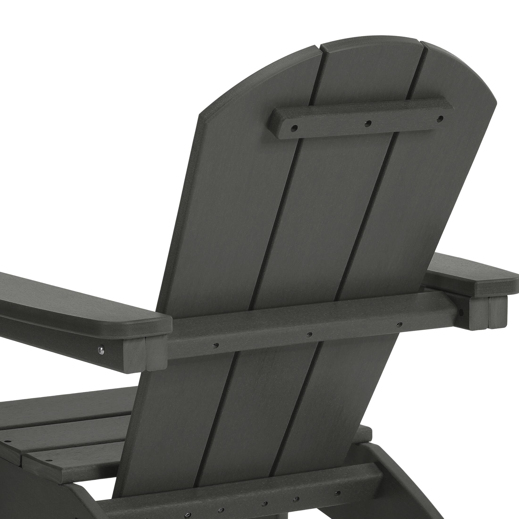 Alt View 3. WestinTrends - WestinTrends Malibu 3-Piece Kids HDPE Adirondack Chairs Set with Square Side Table and Cup Holders - Gray.