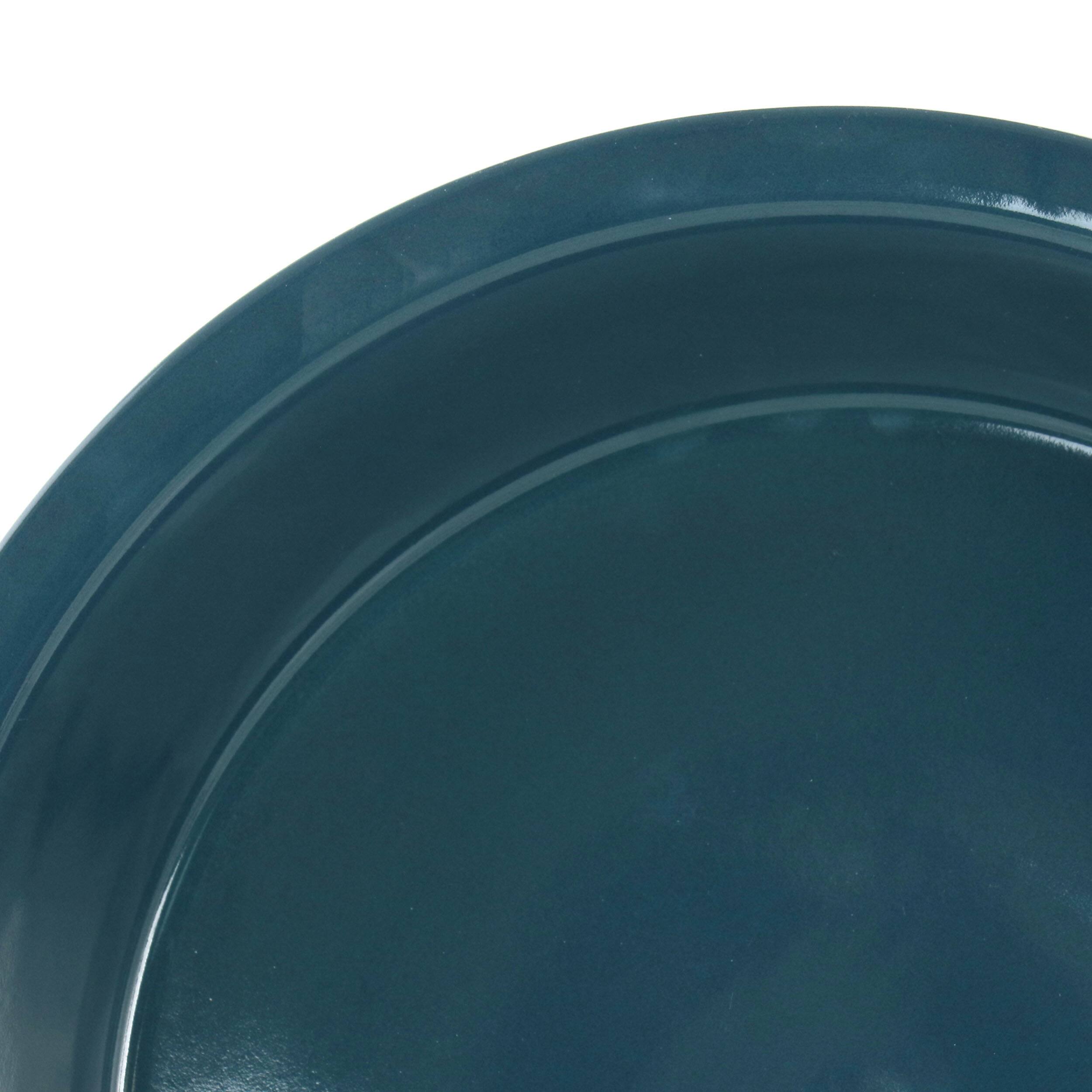Alt View 4. Gibson - Laurie Gates 10 Inch Wax Relief Stoneware Tierra Pie Dish in Blue - Blue.