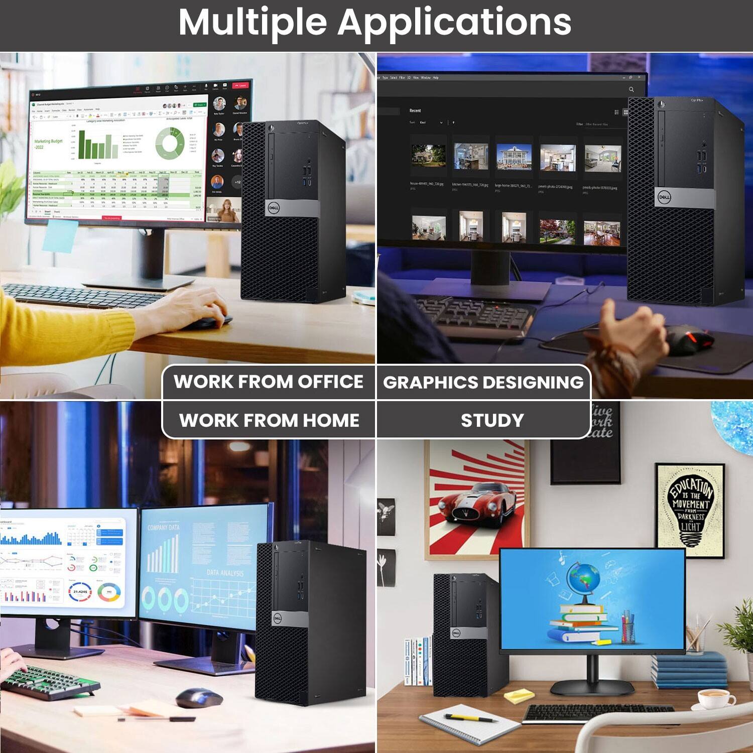 Multiple Applications

- WORK FROM OFFICE
- WORK FROM HOME
- GRAPHICS DESIGNING
- STUDY
- COMPETITIVE EDUCATION
- MOVEMENT
- DARENEIE
- LICHT
- ANAUTSIS