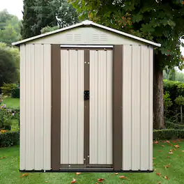 Mondawe - 5FTx3FT Outdoor Storage Garden Shed With Apex Roof - Cream White